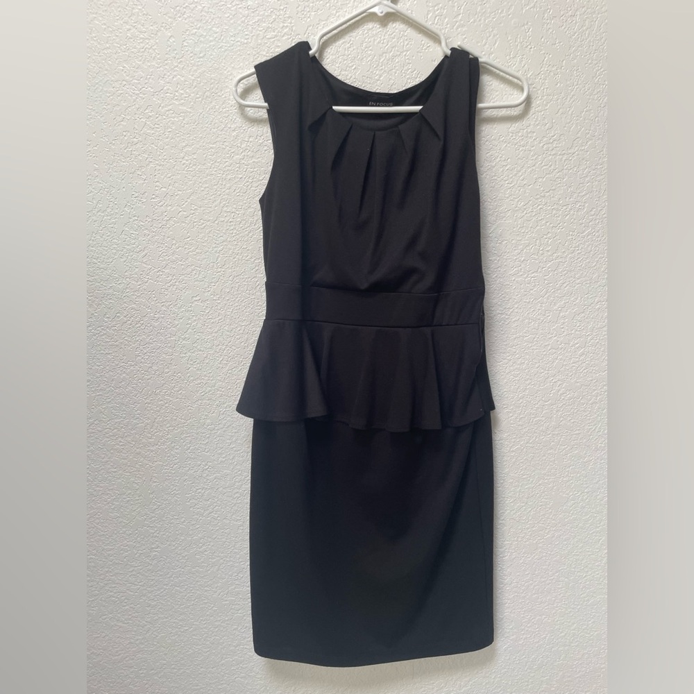 Women’s Black Peplum Sleeveless Dress